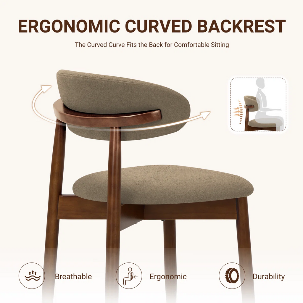 Premium Solid Wood Dining Chairs with Upholstered Seat (Set of 6)