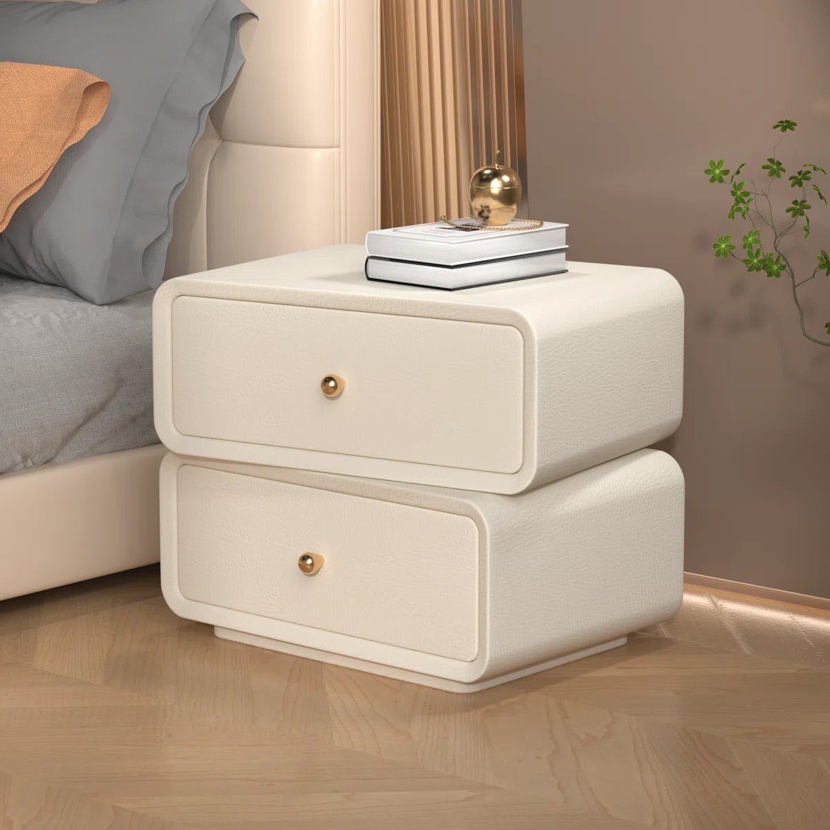 Minimal White Modern Bedside Table