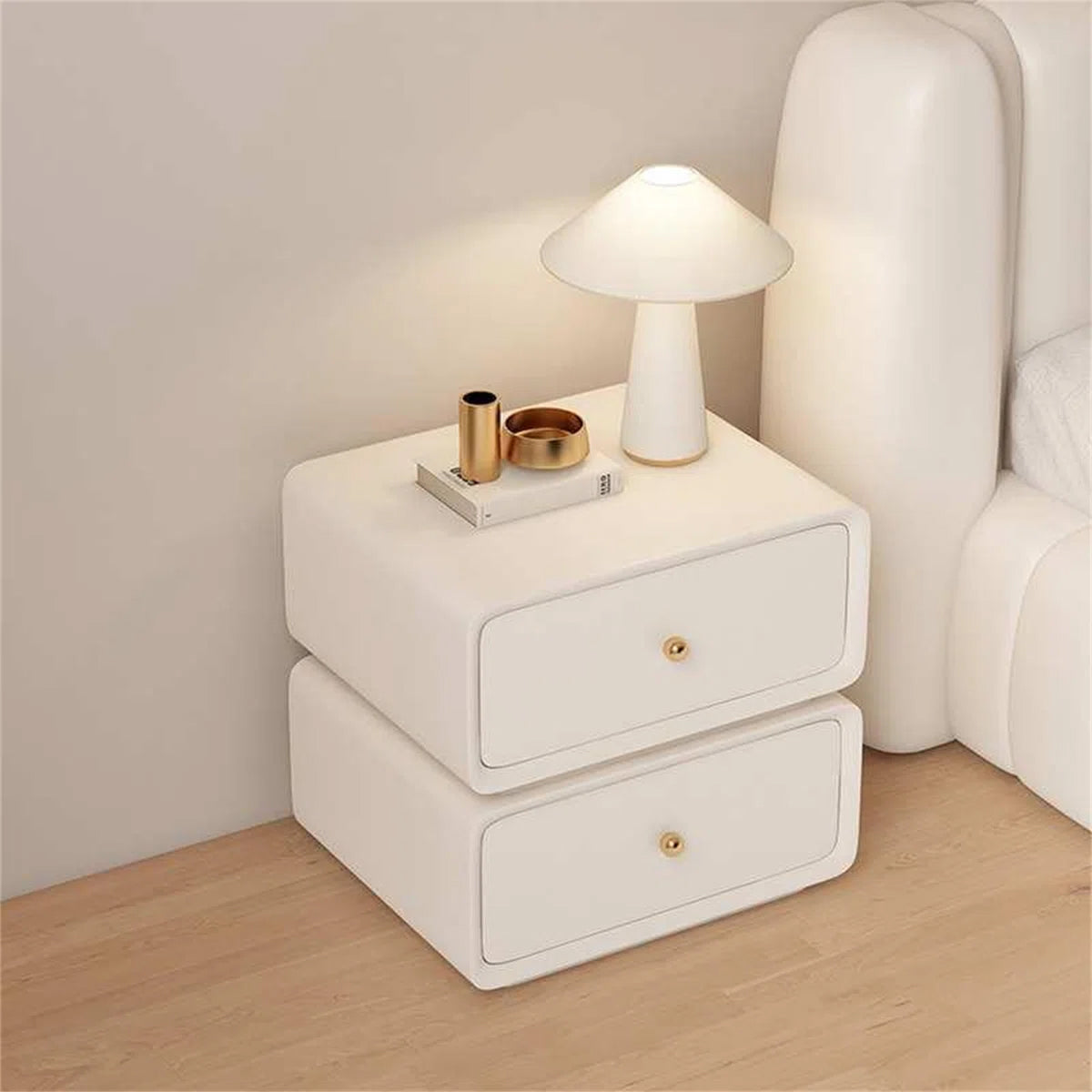 Minimal White Modern Bedside Table