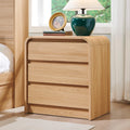 Rounded Oak 3-Drawer Bedside Table