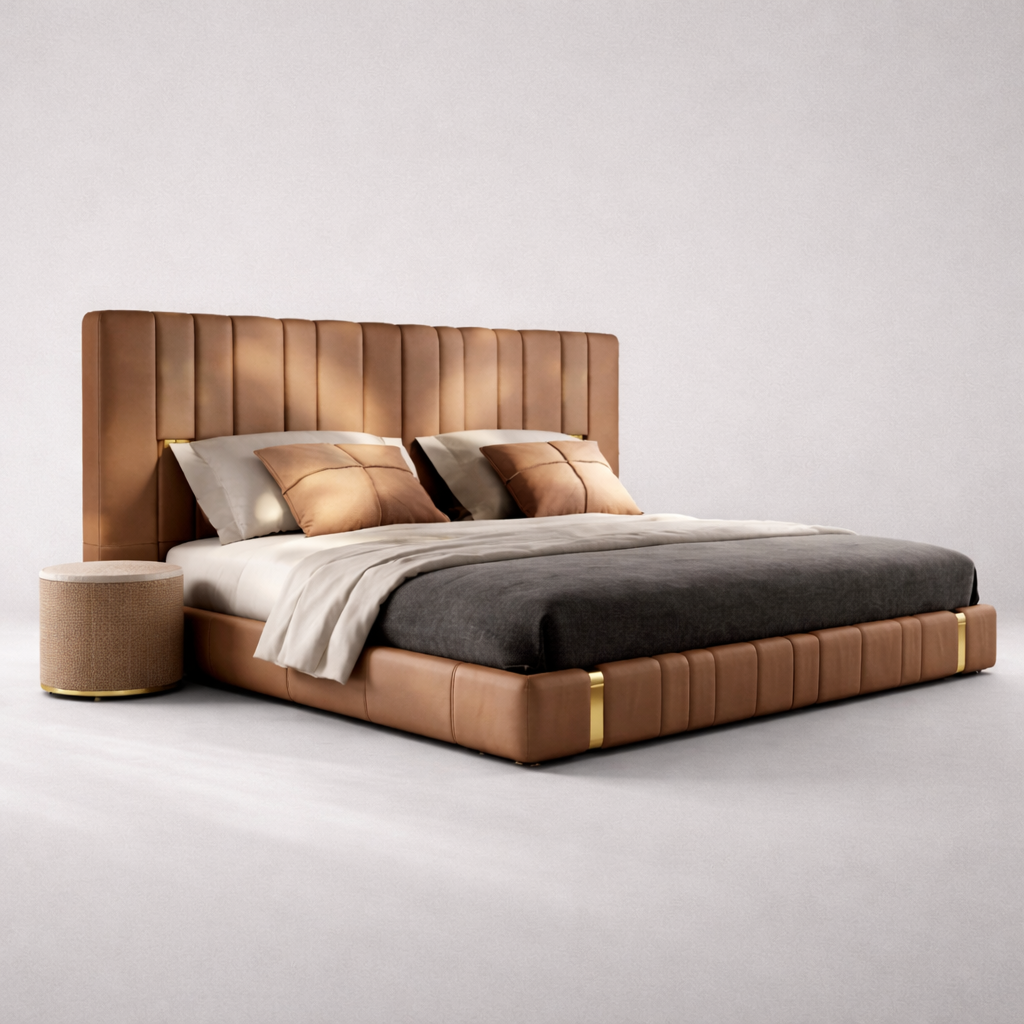 Walnut Luxe Bed set
