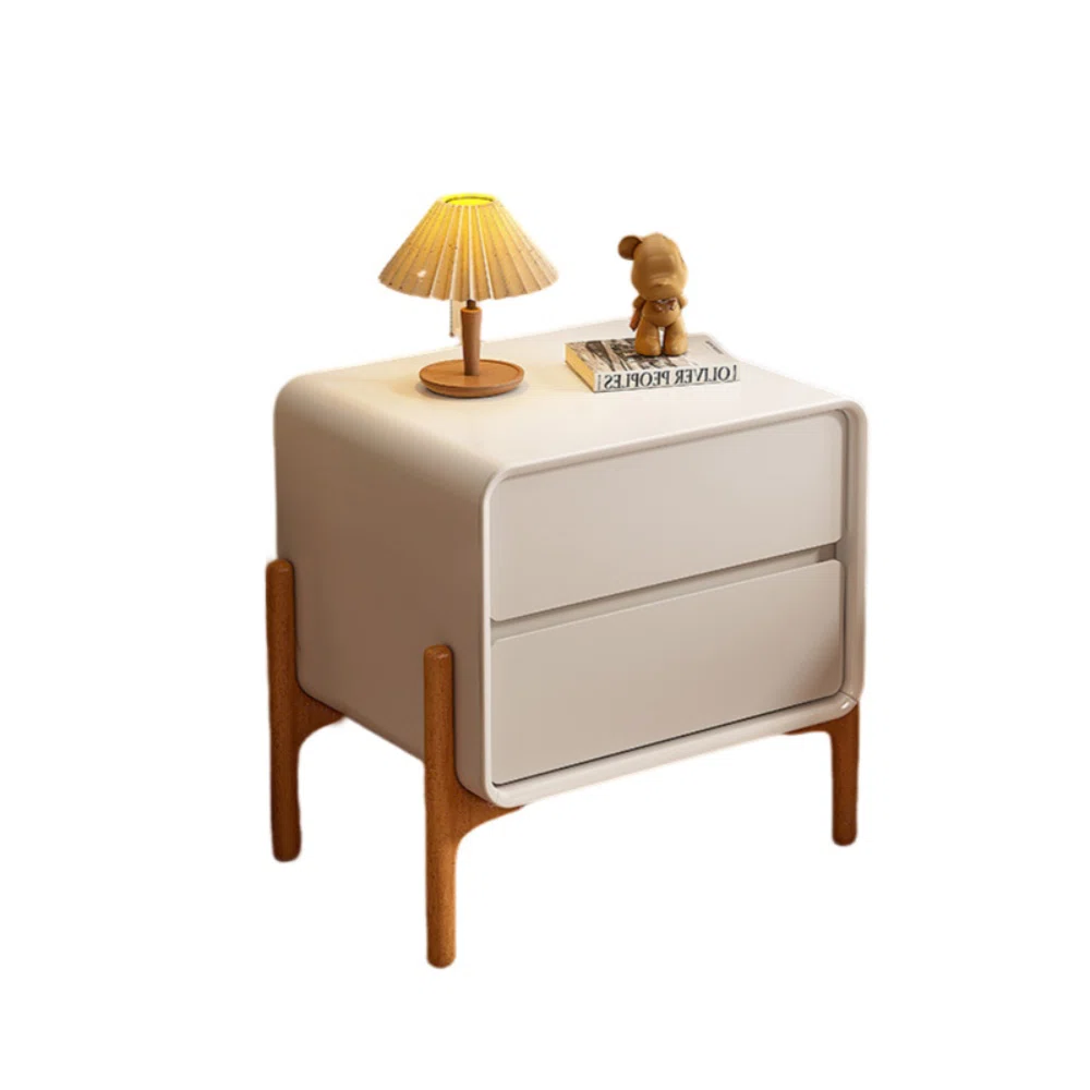 Scandinavian White Oak Bedside Table