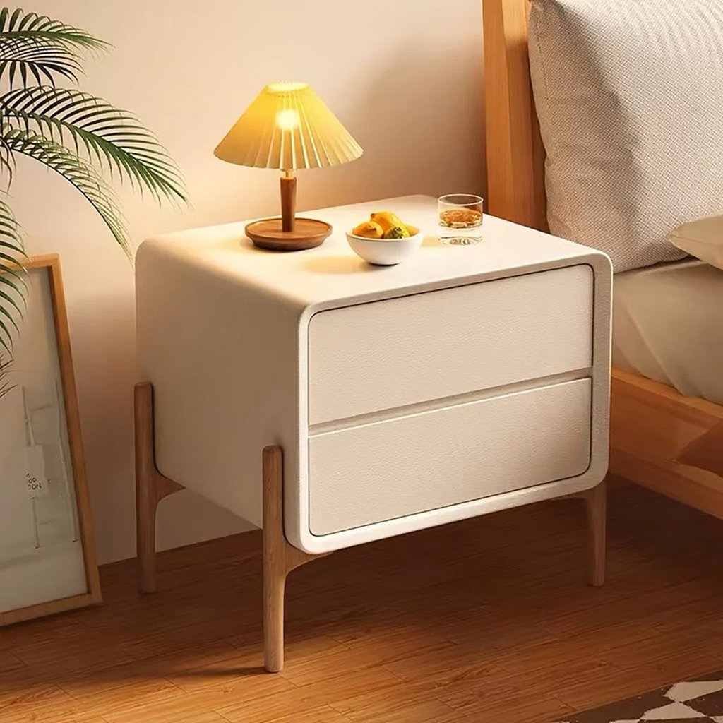 Scandinavian White Oak Bedside Table