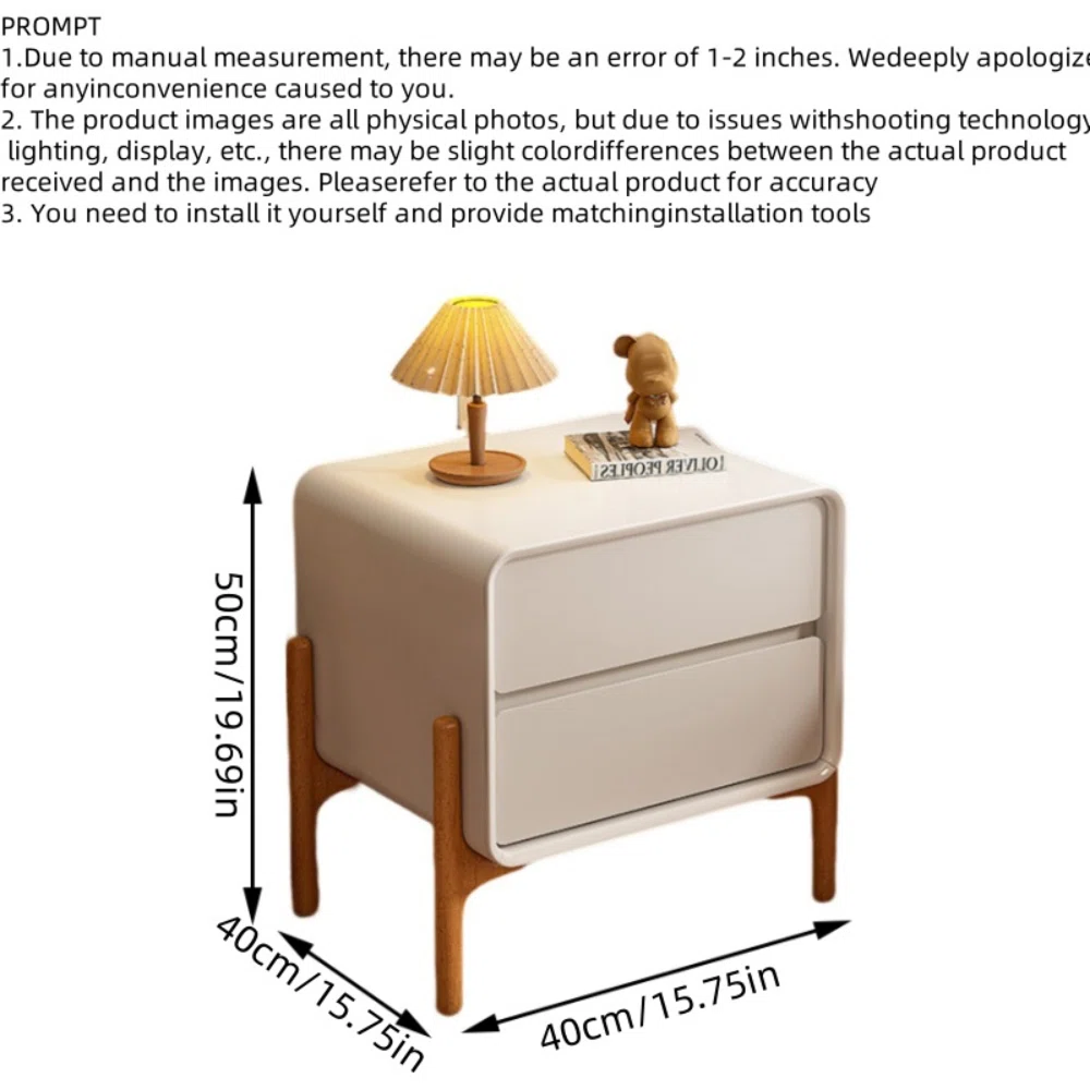 Scandinavian White Oak Bedside Table